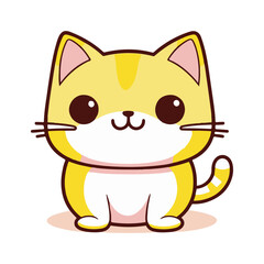 cute cat sticker icon mascot cartoon