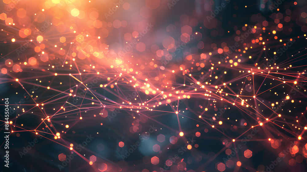 Poster abstract technology particles lines mesh background