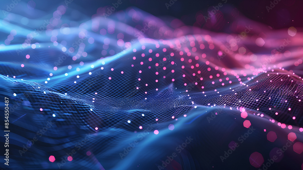 Poster abstract technology particles lines mesh background