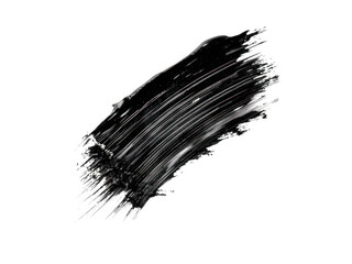 Thick black paint brushstroke on a PNG Transparent Background