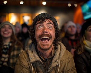 Embrace the laughter with a wide-angle view capturing humorous moments in unexpected settings Show scenes where comedic timing shines, inviting viewers to connect and share in the laughter