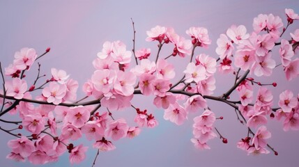 Obraz premium Pink cherry blossom in spring. Beautiful blossoming pink sakura flowers on branches.