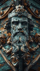 Obraz premium intricate ship details, weathered textures, and fierce warrior expressions Let the image tell a story of fearless exploration