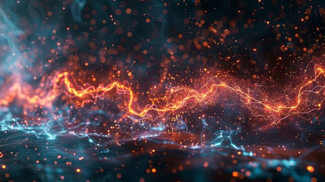 A creative depiction of alternating current flowing back and forth, direct current moving in a single direction, and pulsating current pulsing intermittently, highlighting the dist