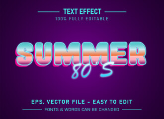 Retro vintage editable text effect 70s and 80s text style