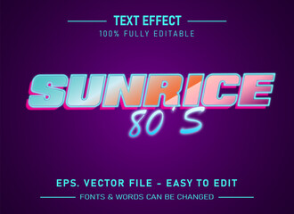 Retro vintage editable text effect 70s and 80s text style