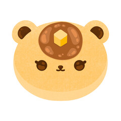 Cute Pancake Cartoon illustration Bear Pancake Cartoon Cute Pancake With Topping Butter And Maple Syrup Cartoon Animal Pancake Cartoon Kawaii Pancake Breakfast Cartoon