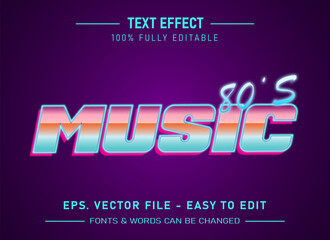 Retro vintage editable text effect 70s and 80s text style