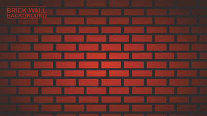 Clean wall, Orange or red brick wall texture background vector art.
