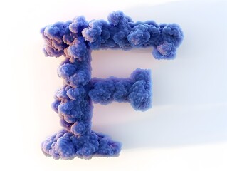 Illuminated Indigo Cloud F-Shaped Silhouette in Twilight Graffiti Style