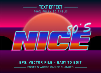 Retro vintage editable text effect 70s and 80s text style