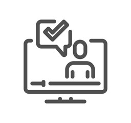 Online education related icon outline and linear vector.
