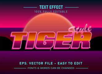 Retro vintage editable text effect 70s and 80s text style