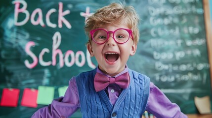 The happy school boy