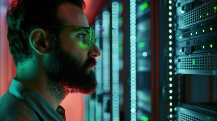 The IT engineer in server room