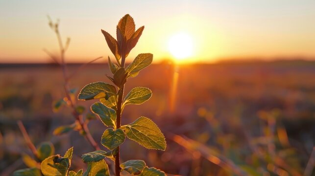 Sunset in spring ideal time to desiccate plant
