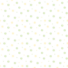 Green polka dots baby pattern.Watercolor hand painted seamless pattern for baby.