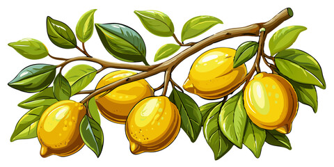 illustration of a branch with lemons