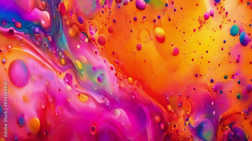 Poster whimsical splatters playful and vibrant splatters of glowing ink that seem to dance and swirl across