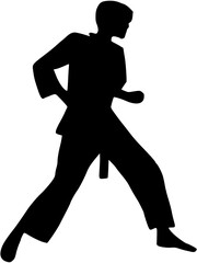 Illustration Taekwondo athlete silhouette. Silhouette of martial art
