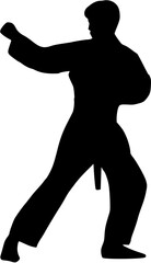 Illustration Taekwondo athlete silhouette. Silhouette of martial art
