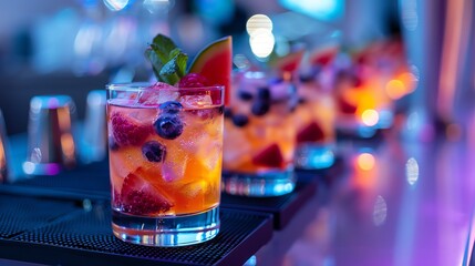 Stylish cocktail party, elegant decorations, vibrant atmosphere