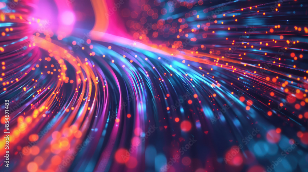 Wall mural fiber connection abstract tech background. abstract tech background