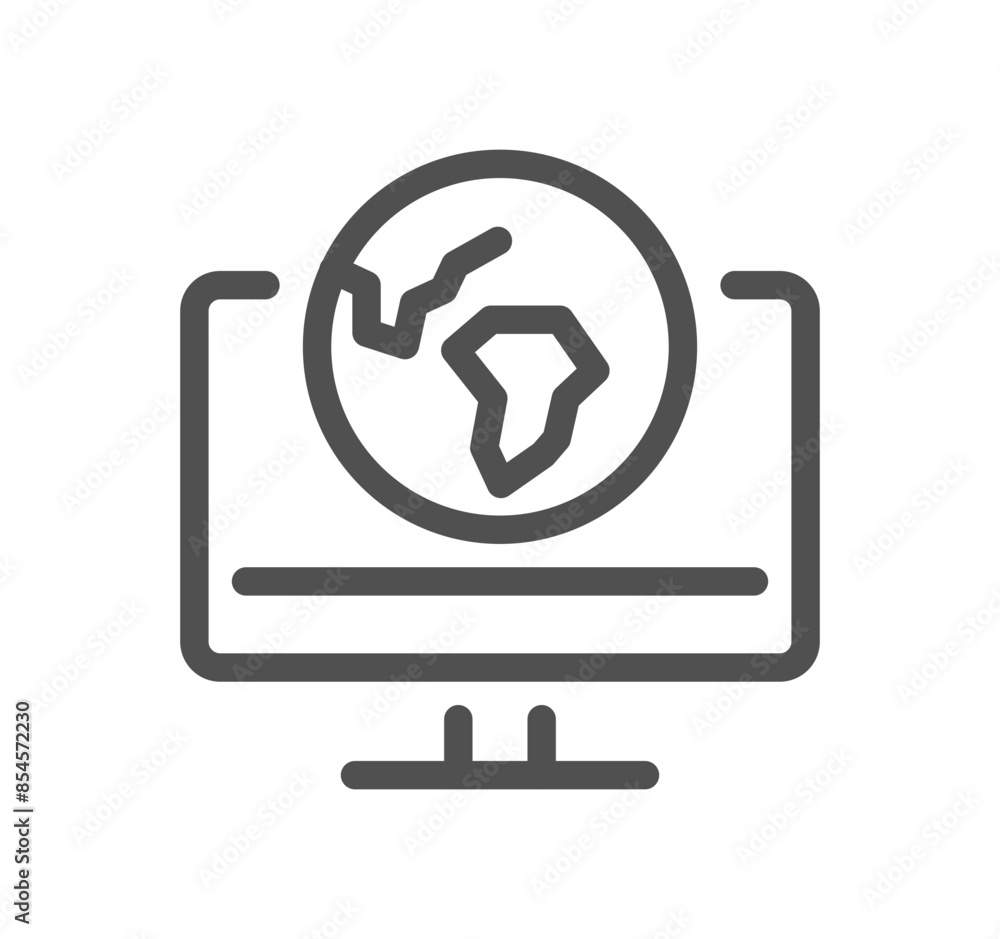 Poster network related icon outline and linear vector.