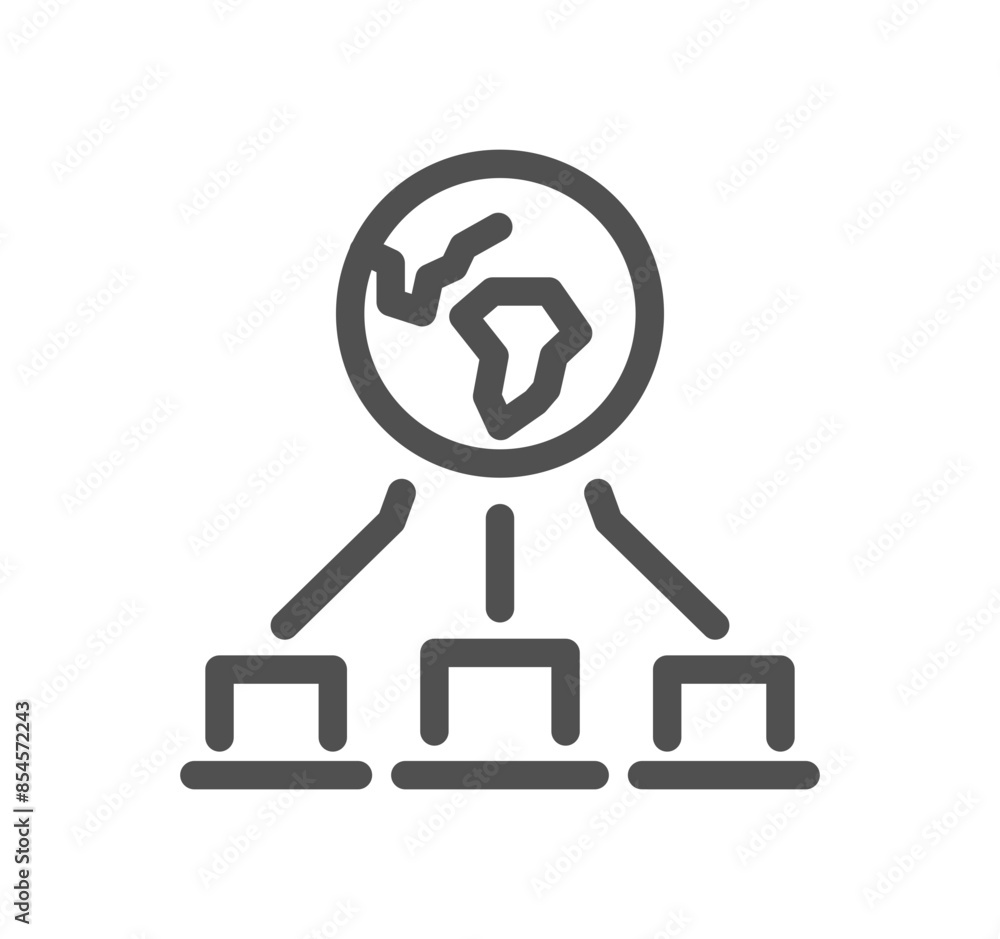 Poster network related icon outline and linear vector.