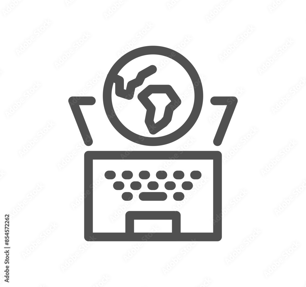 Poster network related icon outline and linear vector.