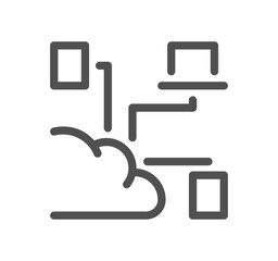 Network related icon outline and linear vector.
