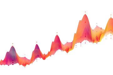 Colorful, wavy line graph with vibrant hues depicting fluctuating data trends. Perfect for presentations, finance, and analytics visuals.