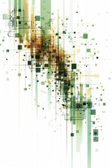 Fototapeta premium Abstract curves background. Smooth curves with gradients in black green brown colors. Captivating vector illustration.