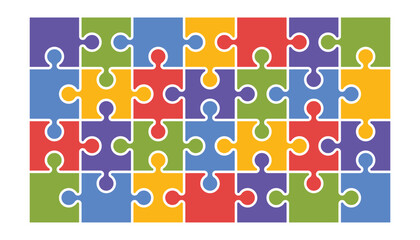 Puzzle Grid. Puzzle Template for Kids Worksheet.