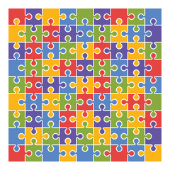 Puzzle Grid. Puzzle Template for Kids Worksheet.