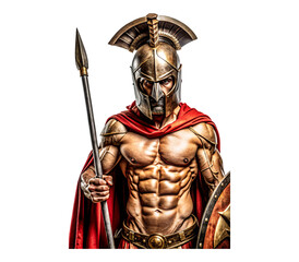 Obraz premium Spartan warrior in war uniform-
