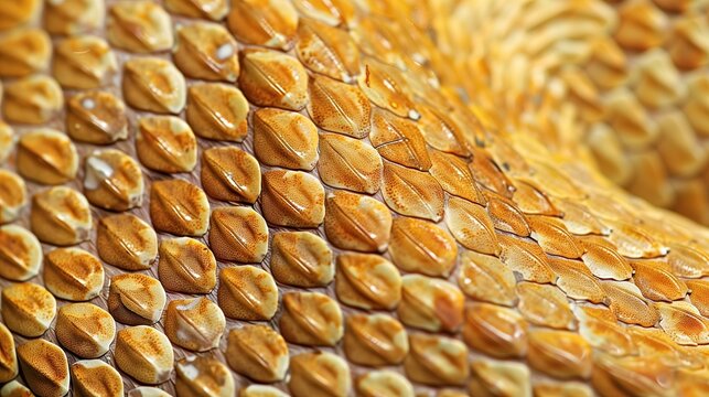 Close-up of yellow snakeskin scales.