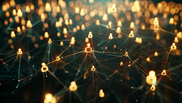 Global social network connection concept. Connecting people icon link on the internet.