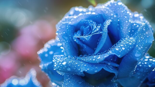 rose with water drops
