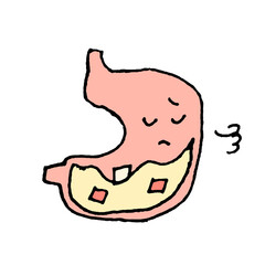 消化不良の胃のイラストフリー素材