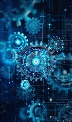 Fototapeta premium Conceptual image of digital transformation with gears and cogs symbolizing progress