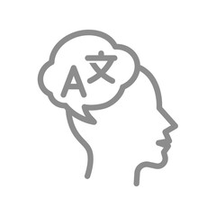 Languages and translation vector icon. Interpreter, translator line symbol.