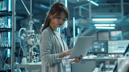 The woman in tech lab