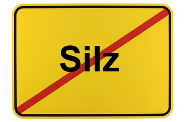 Illustration eines Ortsschildes der Gemeinde Silz in Mecklenburg-Vorpommern