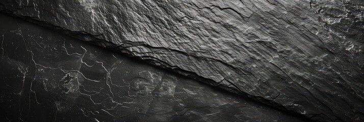 Black Slate Texture with Veins