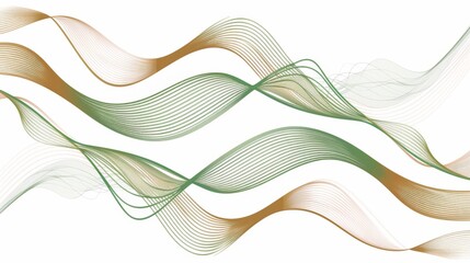 Abstract curves background. Smooth curves with gradients in black green brown colors. Captivating vector illustration. Design of albums, notebooks, banners, postcards, posters