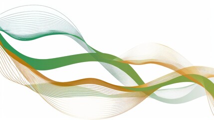 Abstract curves background. Smooth curves with gradients in black green brown colors. Captivating vector illustration. Design of albums, notebooks, banners, postcards, posters