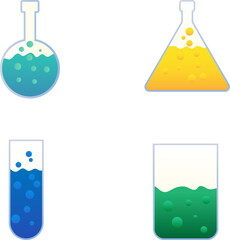 back to school science laboratory glass. set of laboratory glass clip art