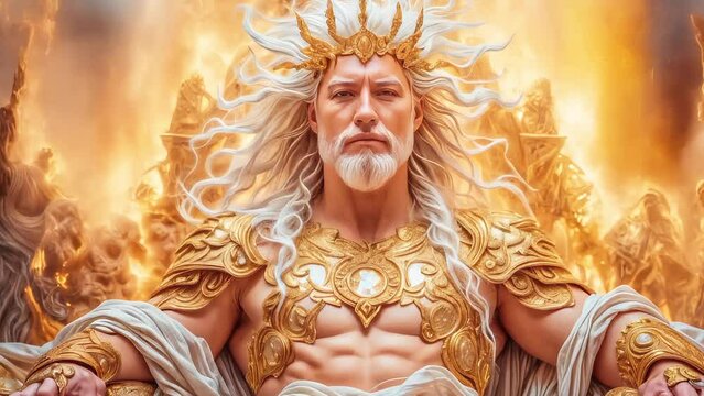 The great and beautiful god Zeus, the god of the sky, thunder, lightning, who rules the whole world