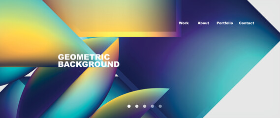 Abstract geometric shapes web design page. Vector Illustration For Wallpaper, Banner, Background, Card, Book Illustration, landing page